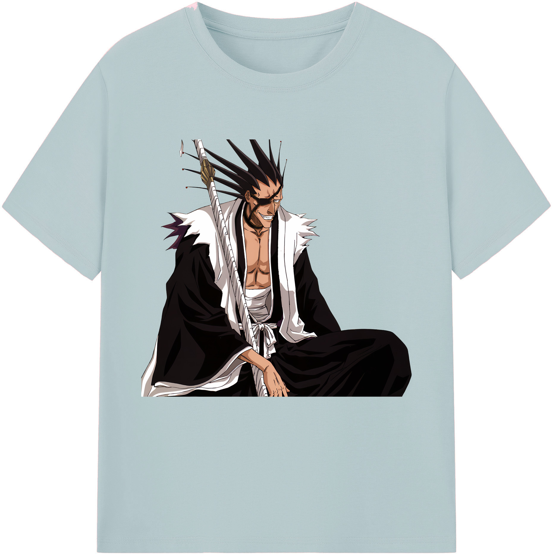 （画像用） ブリーチ ざらき けんぱち BLEACH Zaraki Kenpachi 綿100％半袖Tシャツ（フロントプリント）